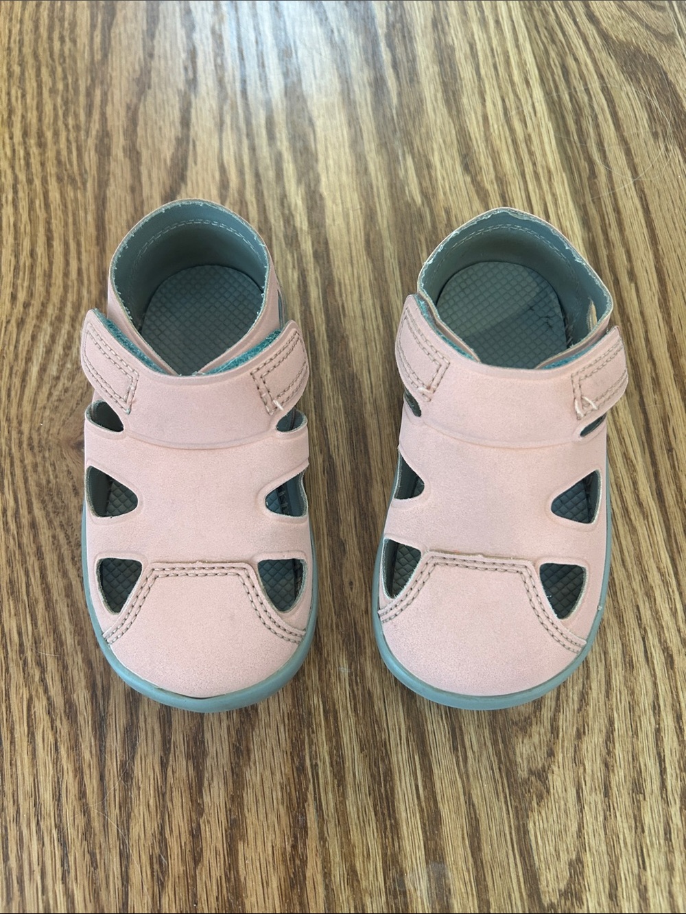 Ten Little Toddler Sandals Shoes Pink Gray Size 6 Barefoot Walking EUC